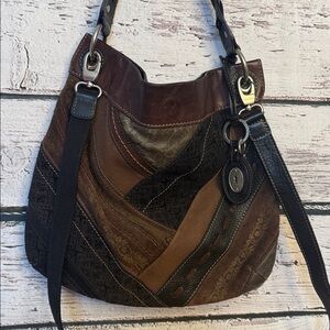 Fossil long live vintage Patchwork Leather Shoulder Bag